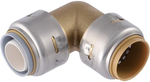 SharkBite Max 3/4 Inch x 3/4 Inch Polybutylene Transition 90 Degree Elbow, Push to Connect Brass Plumbing Fitting, PEX Pipe, Copper, CPVC, PE-RT, HDPE, UR4256A