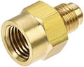 uxcell Brass Pipe fitting, 1/4 SAE Flare Male to 1/4NPT Female Thread, Tubing Adapter Hose Connector, for Air Conditioner Refrigeration