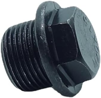 M20X1.5 Plug Metric Male Thread Hex Head Pipe Plug with Flange Black Carbon Steel Fitting for Terminate Pipe Ends 1 Piece