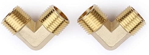U.S. Solid 2pcs 90 Degree Barstock Street Elbow Brass Pipe Fitting 1/2" NPT Male Pipe to 1/2" NPT Male