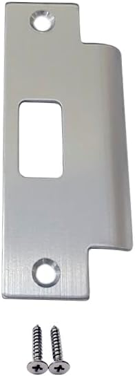 QCAA Stainless Steel Extended Replacement Lock Strike Plate, Round Corner, 4-7/8" for Deadbolt, US32D, 1 Pack, Made in Taiwan