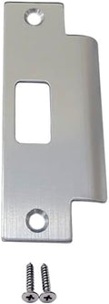 QCAA Stainless Steel Extended Replacement Lock Strike Plate, Round Corner, 4-7/8" for Deadbolt, US32D, 1 Pack, Made in Taiwan