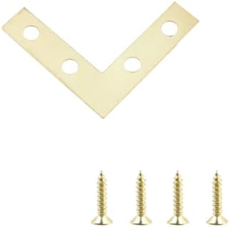 Wealrit 40PCS Gold L Flat Shape Braces Corner Bracket,1.46" Support Brace