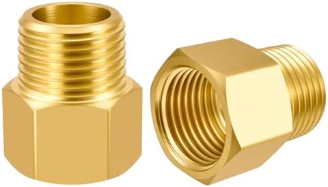 SDTC Tech Brass Pipe Fitting 1/2 NPT Thread Male to 1/2 NPT Thread Female