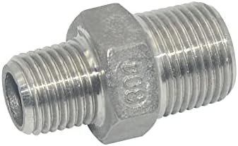 3/8" x 1/4" Male Threaded Reducing Nipple Fitting/Adapter,Stainless Steel SS304 NPT Pipe Hex Reducer