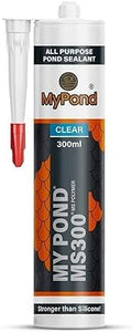 MS300 Marine Sealant Clear, Window Sealer, Pond Sealer for Leaks Concrete Glass Metal, MS Polymer Adhesive 4x Stronger than Aquarium Silicone Caulking, Pond Liner Adhesive, Clear Sealant, 300ml