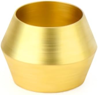 GASHER 100PCS Brass Compression Fitting, Brass Compression Sleeve Ferrules 3/16" Tube OD