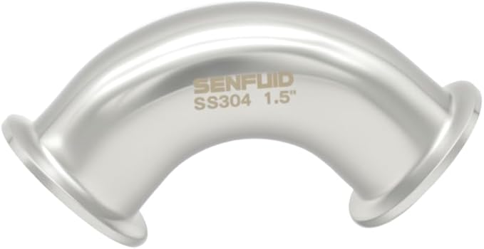 1.5 tri clamp 90 degree elbow Sanitary 38mm Pipe OD Fitting SS304 Ferrule Tri Clamp with 2 Silicone Gaskets