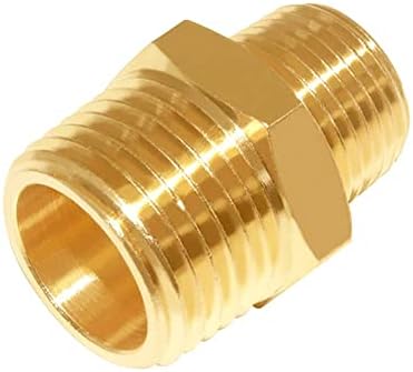 Joywayus 2 Pack Brass 1/2" NPT Male to 3/8" NPT Male Pipe Fitting Adapter