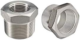 Beduan 304 SS Reducer Hex Bushing 3/4 Male to 1/4 Female NPT Reducing 5PCS