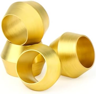 GASHER 100PCS Brass Compression Fitting, Brass Compression Sleeve Ferrules 3/16" Tube OD