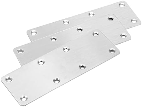 20 Pack 5-1/2 x 2 Inch Flat Mending Plates, Stainless Steel Flat Straight Brace Repair Fixing Brackets with Screws, Mending Joining Plates for Furniture Repairing, 1.9 mm Thickness