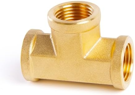 ChillWaves Brass Pipe Fitting, Tee 3/4" x 3/4" x 3/4" NPT Female Thread Adapter(1-PACK)