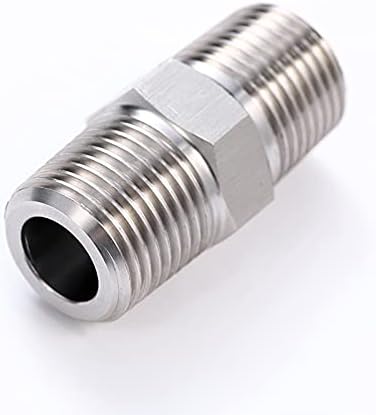 JoyTube 3/4" Male to 3/4" Male NPT Hex Nipple, 304 Stainless Steel Threaded Pipe Fittings (Pack of 2)