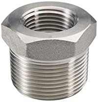 Beduan 304 SS Reducer Hex Bushing 1-1/4 Male to 1 Female NPT Reducing