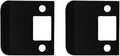 QCAA Solid Brass Extended Lip Strike, 2-1/4''X2-1/4", Matte Black, 2 Pack, Made in Taiwan