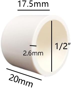 10 Pcs 1/2" White PVC Pipe End Cap Plug Adapter, 1/2" PVC End Cap Fittings for DIY Furniture Shelf Garden Support Structure