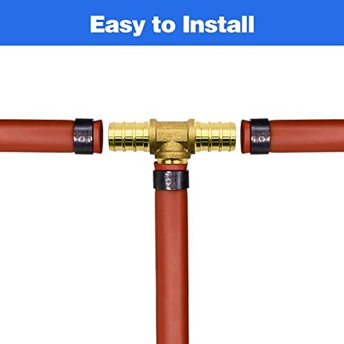 10 Pack 3/4" PEX Fittings, Brass Tee Fittings
