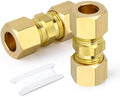 GASHER 2PCS Brass Compression Tube Pipe Fitting Connector, 3/4" Tube OD x 3/4" Tube OD Connector