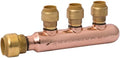 SharkBite 3/4 Inch x 1/2 Inch Outlet 3 Port Closed Multi-Port Tee, Push-to-Connect Brass Plumbing Fittings, PEX, Copper, CPVC, 25553LF