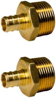 2 Pack XFITTING 1/2 inch Pex x 3/4 inch Male NPT Adapter, Barb Crimp