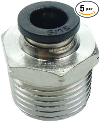 CDQBWQDJT 5 Pcs Pneumation Fitting 5/16" Tube OD Push To Connect X 1/2 NPT Pipe Male Connector
