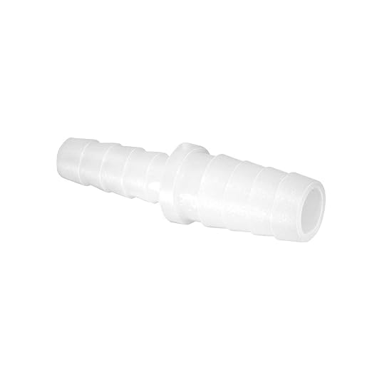 Quickun Plastic Hose Barb Reducer Fitting 5/16" to 1/4" Barbed Reducing Union Adapter Splicer Mender Joint Fitting (Pack of 3)