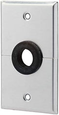 SEMTRON Cable Pass Through Rubber Grommet Wall Plate | 3/4" Grommet, 1 Gang, Split | Stainless Steel | Made in USA