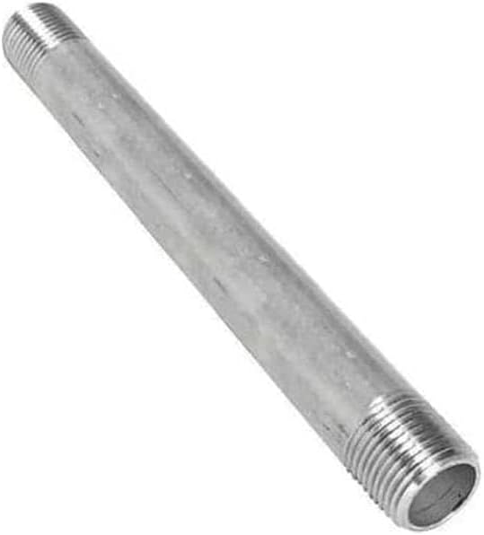 3/8" x 18" 304 Stainless Steel Schedule 80 S80 Nipple Threaded Both Ends TBE Seamless