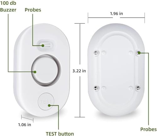 5 Pack Water Leak Detectors for Home, 100dB Water Sensor Alarm for Basement
