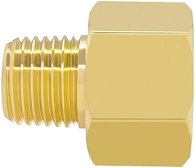 Hooshing 2PCS Brass Pipe Fitting 1/2" NPT Female to 3/8" NPT Male Reducer