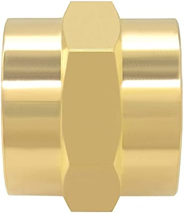 Hooshing 2PCS Brass Coupling Pipe Fitting, 3/4" x 3/4" NPT Female Coupler