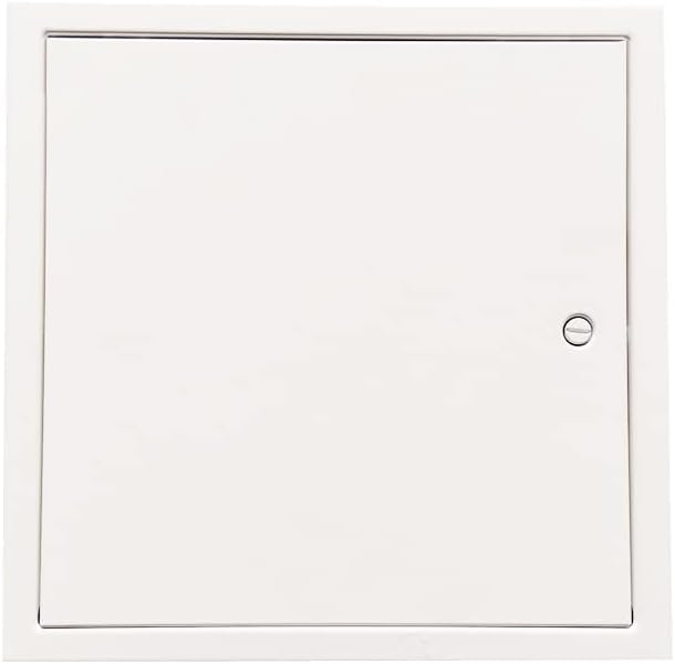 Fengze Thicken Steel Access Door 16 x 16 inch with 4 Long Fixing Strips White Screwdriver Latch Access Panel for Drywall 400 x 400 mm