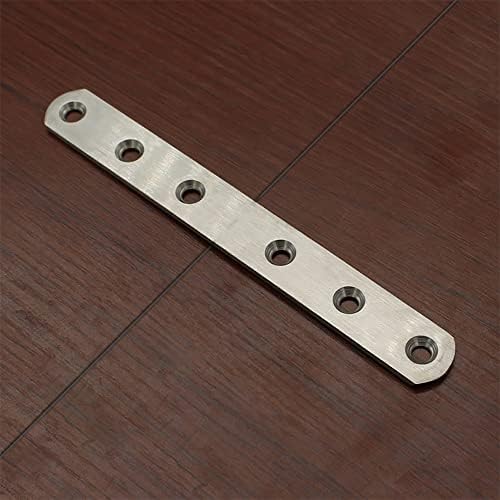 12" Flat Mending Plate 6Pcs Flat Straight Braces Stainless Steel Straight Brackets, Repair Fixing Bracket Connector, Mending Joining Plates with Screws, Silver
