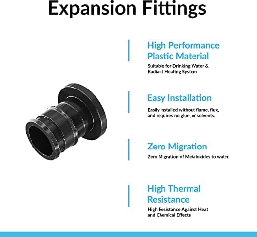 Poly Pex A Expansion Plug Stopper End Caps F-1960 1/2" Inch Pex Ends Plastic Fittings For Pex A Pipe In Plumbing [Pack Of 25]