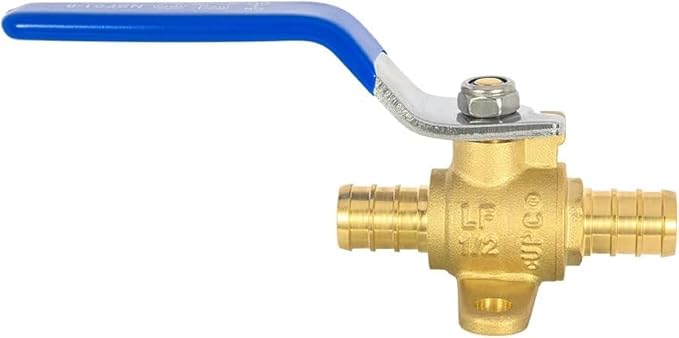 40-Pack EFIELD 1/2-inch Crimp Pex Brass Full Port Shut-off Ball Valve with Drop-ear, Red and Blue Levels, ASTM F1807 (10, 1/2-inch),(VALVE213-40PCS)