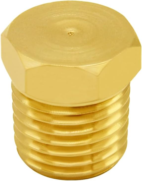 Joywayus 1/4" NPT Male Pipe Plug Outer Hex Thread Socket Plug Brass Fitting(Pack of 5)