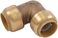 SharkBite 3/4 Inch 90 Degree Elbow, Push to Connect Brass Plumbing Fitting, PEX Pipe, Copper, CPVC, PE-RT, HDPE, U256LFA