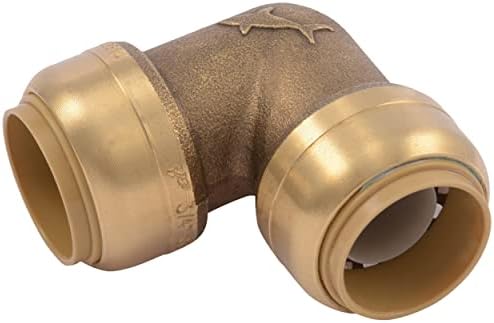 SharkBite 3/4 Inch 90 Degree Elbow, Push to Connect Brass Plumbing Fitting, PEX Pipe, Copper, CPVC, PE-RT, HDPE, U256LFA