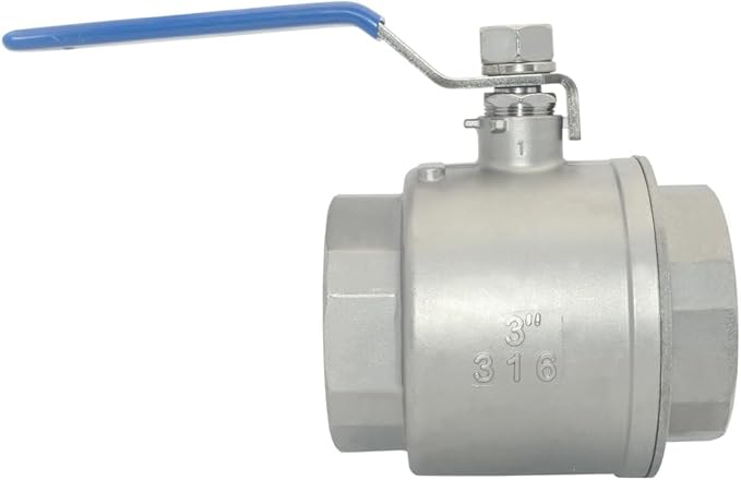 VARMHUS NPT Female 316 Stainless Steel Full Port Ball Valve Vinyl Handle WOG1000 (3")