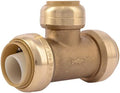 SharkBite 1 Inch x 1 Inch x 3/4 Inch Reducing Tee, Push to Connect Brass Plumbing Fitting, PEX Pipe, Copper, CPVC, PE-RT, HDPE, U416LFA