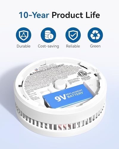 SITERWELL Smoke Detector Fire Alarms 9V Battery Operated