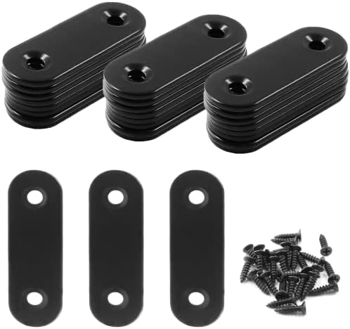 Jiozermi 24 Pcs Straight Brace, 2" x 0.6", Stainless Steel, Black