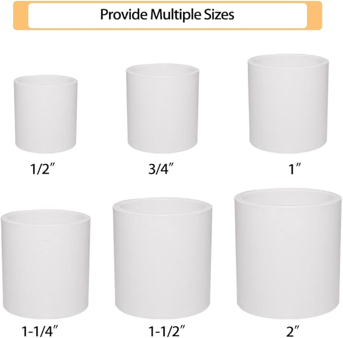 5PCS 1-1/4" PVC Pipe Fitting Coupling Connector Adapter Pipe Fitting Slip (Socket x Socket) Schedule 40 White Color