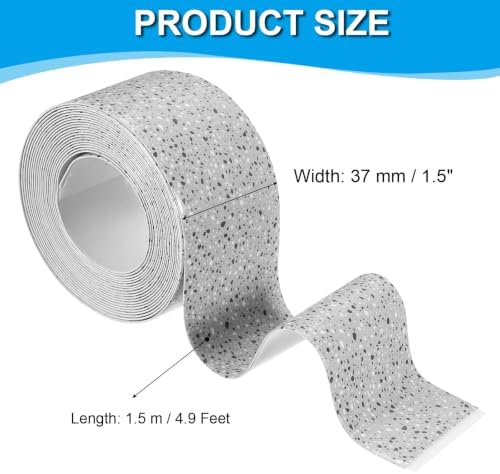 PATIKIL Caulk Tape 1.5" x 5 Ft, Self Adhesive Sealing Tape Waterproof Toilet Tub Caulk Sealant Strip Sealing Trim for Kitchen Bathroom Toilet Bathtub Sink Countertop, Deep Grey