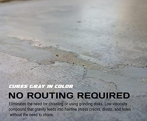 CrackWeld PRO Concrete Floor Repair Kit – Seal Cracks in Basement Slabs, Driveways, Garages, Pool Decks, and More. Indoor/Outdoor. Fast-Curing. No Grinding Needed. Complete Repair Kit.
