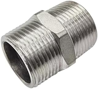 2" Male to 2" Male NPT Hex Nipple, Pipe Fittings 304 Stainless Steel Threaded (Pack of 1)