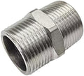 2" Male to 2" Male NPT Hex Nipple, Pipe Fittings 304 Stainless Steel Threaded (Pack of 1)
