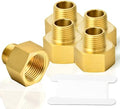 TAISHER 5PCS Brass Pipe Fitting, Reducer Adapter, 1/4-Inch Male Pipe x 1/2-Inch Female Pipe