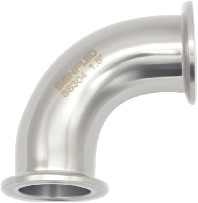 1.5 tri clamp 90 degree elbow Sanitary 38mm Pipe OD Fitting SS304 Ferrule Tri Clamp with 2 Silicone Gaskets